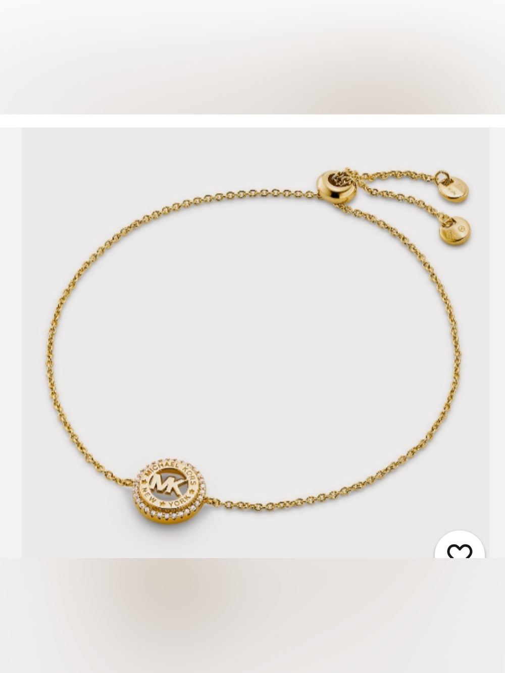 Michael Kors Gold 925 MK Logo Slider Bracelet